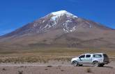 A belíssima paisagem altiplânica no caminho entre a Laguna Colorada e o Salar de Uyuni, na Bolívia